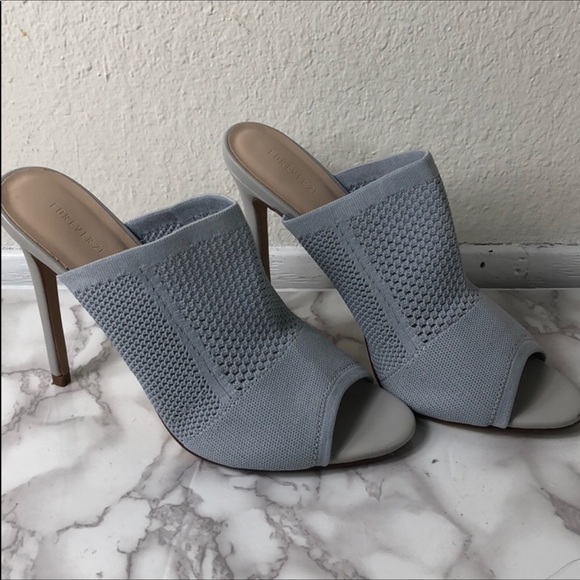 Forever 21 Shoes - Baby blue / light gray mules